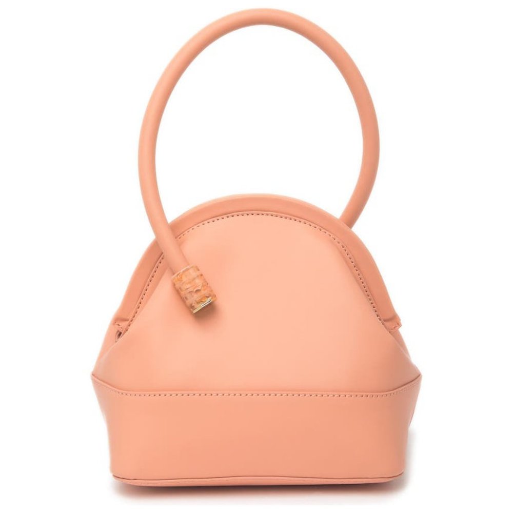 NEW Louise et Cie Isel Leather Pink Carnation Novelty Curved Frame Bucket Bag - Picture 3 of 7